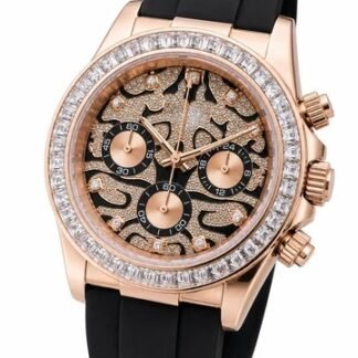Montre Covatona Pavé Félin Or Rose